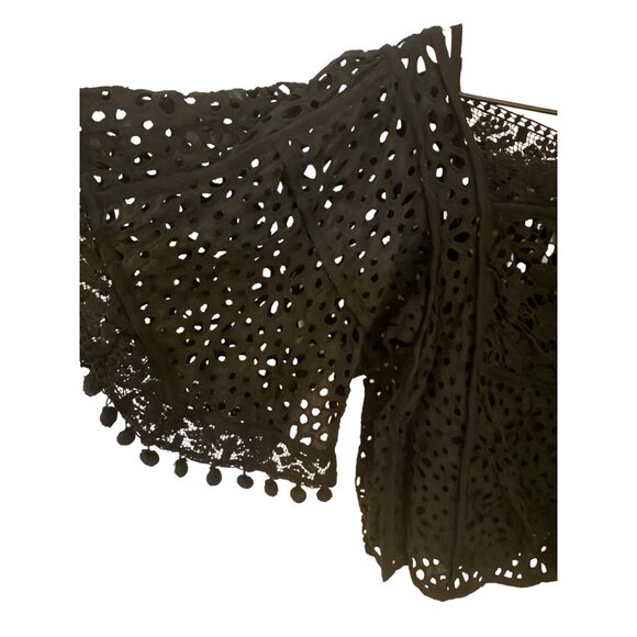 Anthropologie Black Lace Tunic Top with Cropped Cami XL - Picture 5 of 6